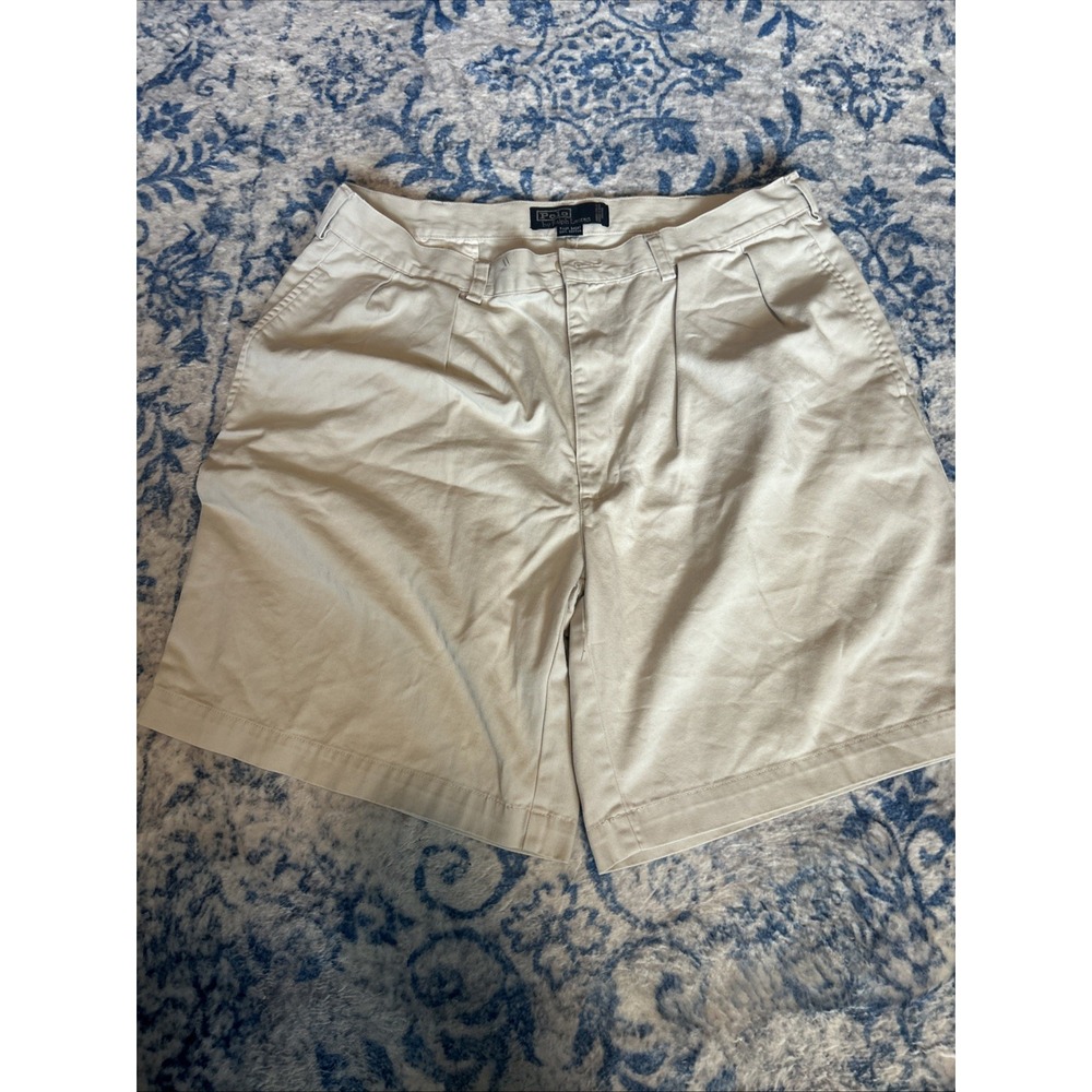 Polo Ralph Lauren Shorts Mens 36 Tan Tyler Short Pleated Chino Cotton Khaki 8.5"